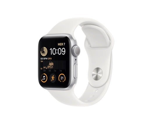 Apple 2022 Watch SE GPS 40mm Silver Aluminium Case with White Sport Band