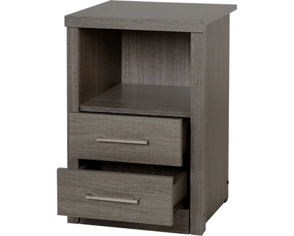 Lamont 2 Drawer 1 Shelf Bedside Cabinet