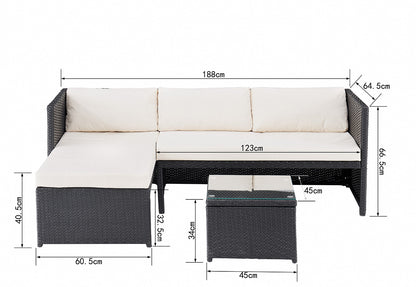 Havana Black 3PC Sofa Set