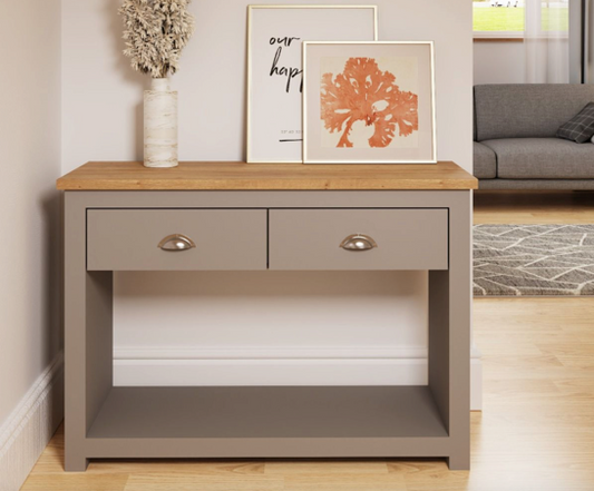 Lincoln 2 Drawer Console Table- Light Grey