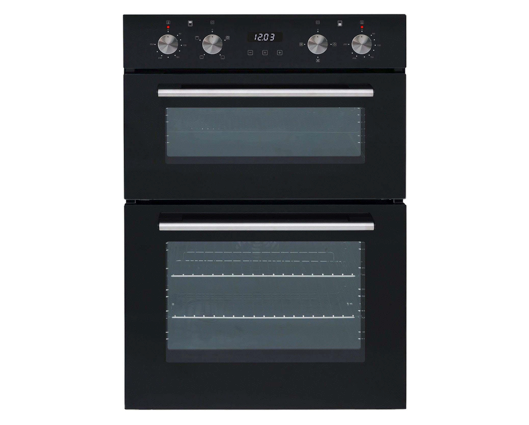 SIA DO102 60cm Built-in Double Electric True Fan Oven With Digital Timer Black 