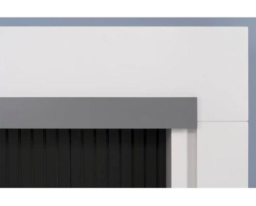 Stalbridge Fireplace 39inch - White/Grey With Electric Stove - Grey