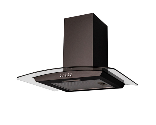 SIA CGH70BL 70cm Curved Glass LED Chimney Cooker Hood Extractor Fan Black 