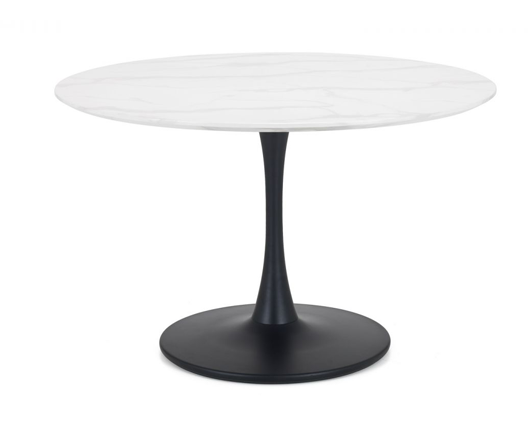 Harvey Round Pedestal Table & Delancy 4 Chairs- Blue