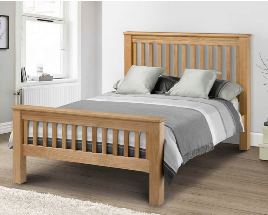 Marley High Foot End Double Bed - Oak