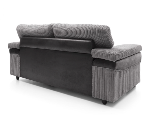 Sofia 3 Seater Sofa - Black & Grey