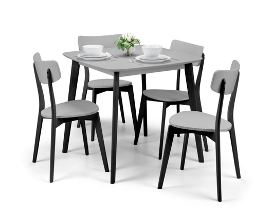 Clara Dining Chairs (Set of 4)- Grey & Black