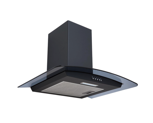 SIA CGHS60BL 60cm Curved Glass Cooker Hood Extractor Fan Black 