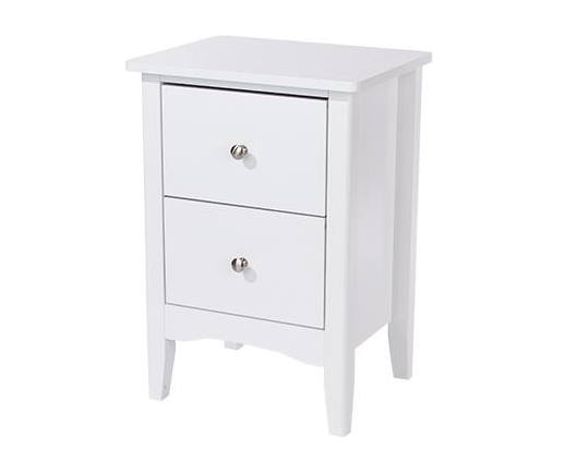 Como 2 Drawer Bedside Cabinet-White