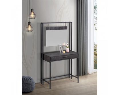 Zulu Dressing Table with Mirror-Black Finish
