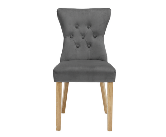 Nolan Dining Chair (Pair)- Steel Grey