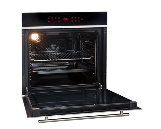 SIA BISO11SS Built-in Single Electric Oven, Touch Control LED Display 76L Black 