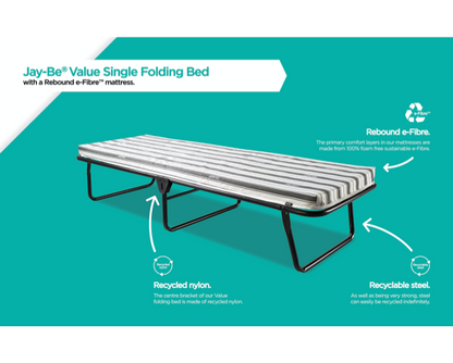 Jay-Be® Value Folding Bed with Rebound e-Fibre® Mattress-Single