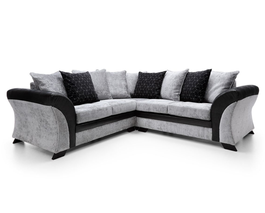 Francisco Corner Sofa - Black & Charcoal