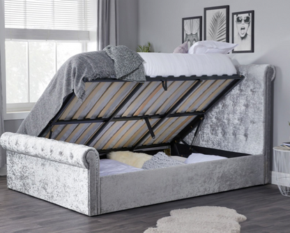Savannah Ottoman Small Double Bed - Grey