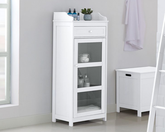 Asher Glass Cabinet White
