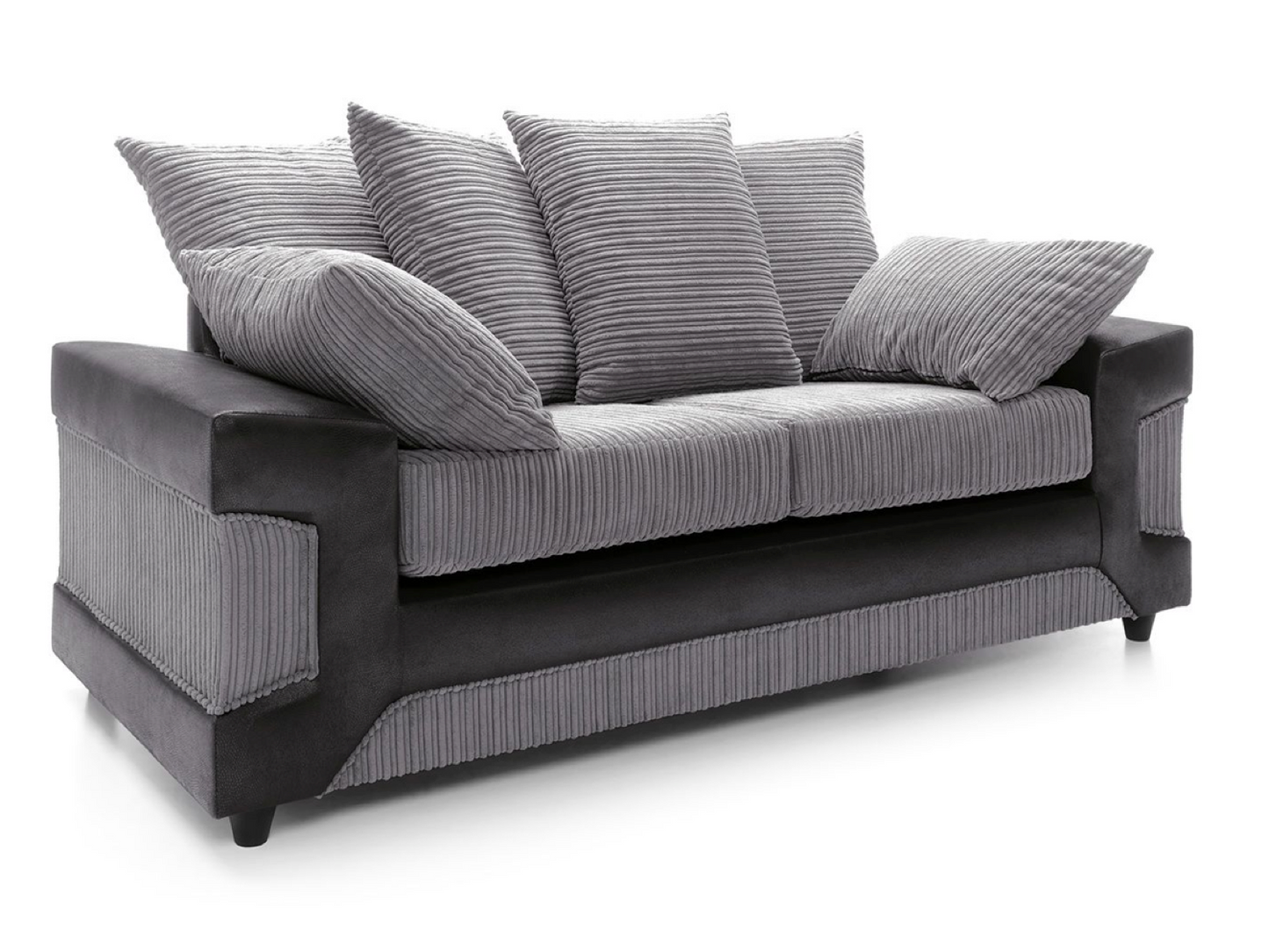 Dulcie 3 Seater Sofa - Black & Charcoal
