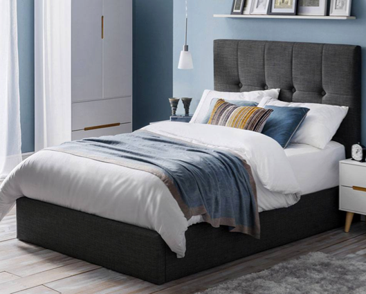 Standford Lift-Up Storage King Bed - Grey