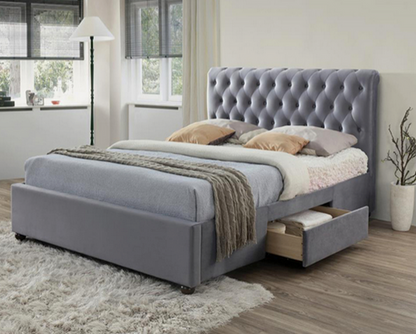 Monroe Double Bed - Grey