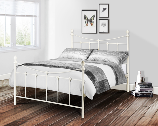 Rochelle Double Bed - Stone White