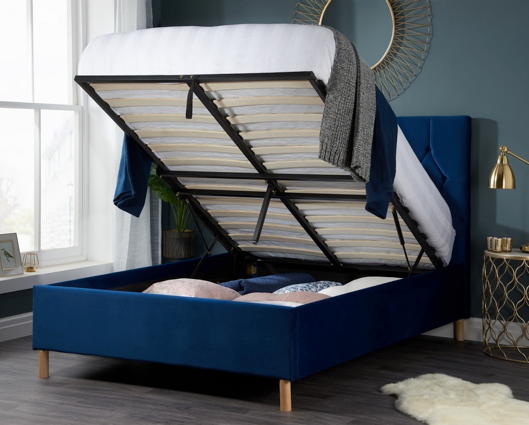 Luxton Ottoman Small Double Bed - Blue