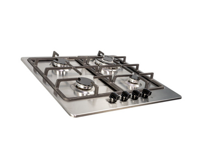 SIA SSG601SS 60cm 4 Burner Gas Hob With Cast Iron Pan Stands Stainless Steel