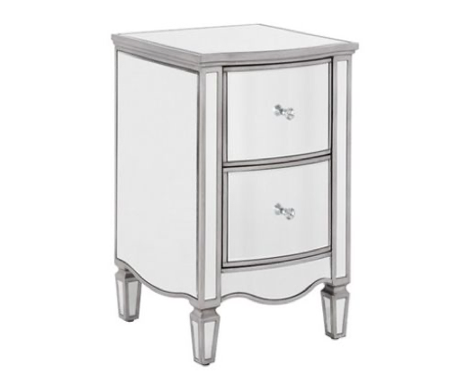 Esme 2 Drawer Bedside Table - Mirrored