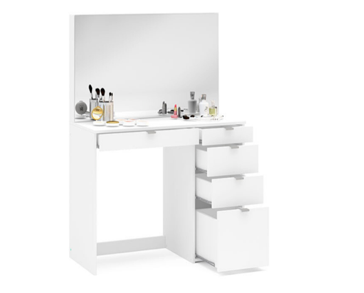 Ayla 5 Drawer Dressing Table & Mirror - White
