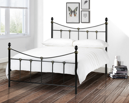 Rochelle Double Bed - Black/Gold