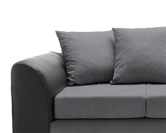Dan 2 Seater Sofa- Black & Charcoal