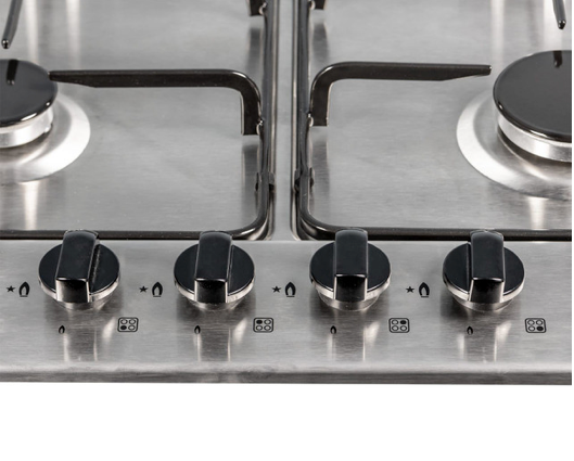 SIA SSG602SS 60cm 4 Burner Gas Hob with Enamel Pan Stands Stainless Steel 