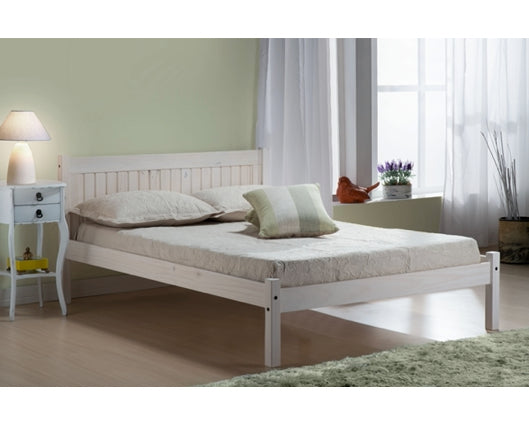 Rea Double Bed - White Washed