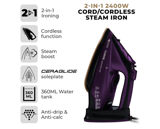 CeraGlide 2400W Cord Cordless Iron