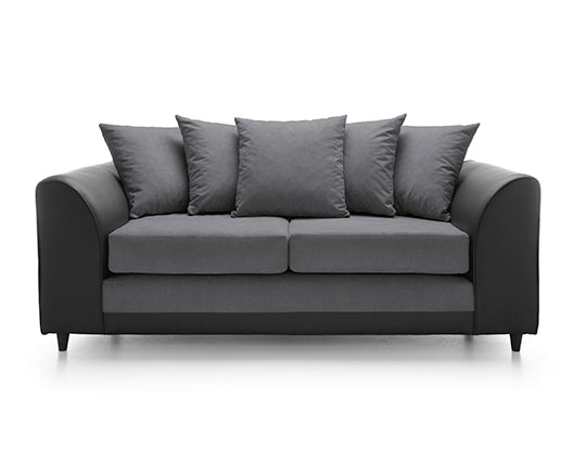 Dan 3 Seater Sofa - Black & Charcoal