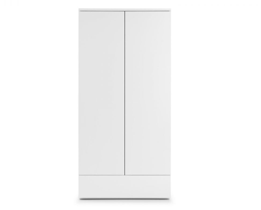 White High Gloss 2 Door, 1 Drawer Wardrobe