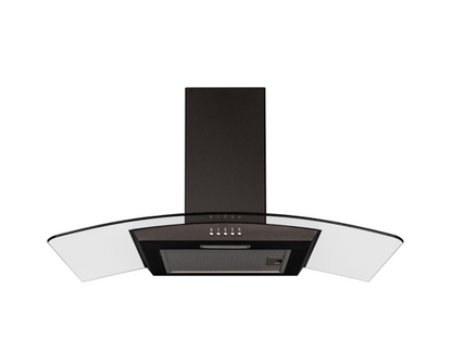 SIA CGH80BL 80cm Curved Glass Chimney Cooker Hood Extractor Fan Black